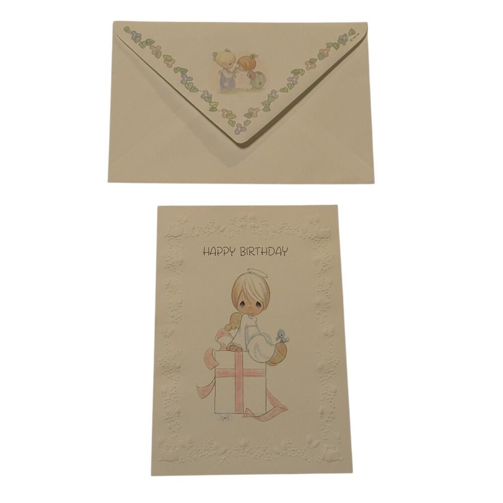 1994 Precious Moments Birthday Greeting Card & Envelope Ambassador Floral Angel